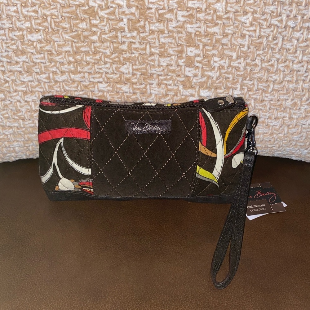 Vera Bradley “Patchwork collection,Espresso” Wristlet.